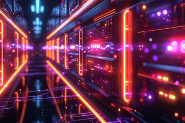 Cyber Security Data Transfer illustration created with Generative AI