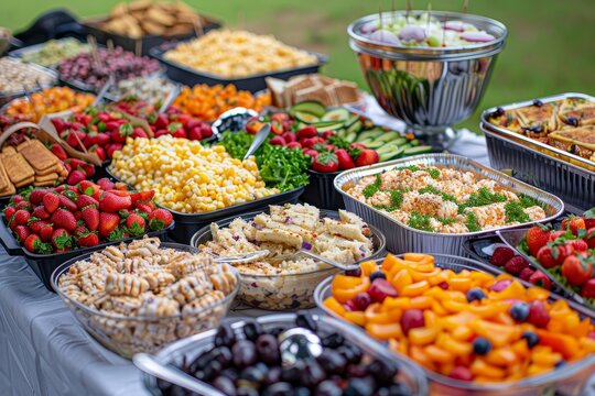 Juneteenth family gathering with vibrant traditional foods set on an outdoor table for a colorful picnic spread