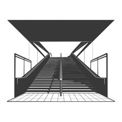 Silhouette subway entrance black color only