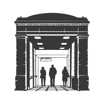 recommend clip art: Silhouette subway entrance black color only