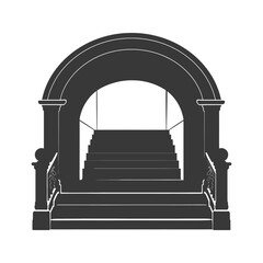 Silhouette subway entrance black color only
