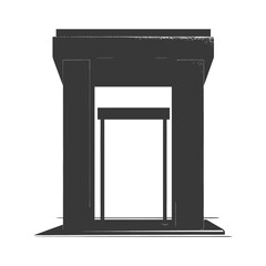 Silhouette subway entrance black color only