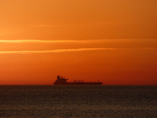 Sunset on the Baltic Sea in Markgrafenheide near Rostock