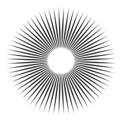 Naklejka premium silhouette vintage sunburst black color only