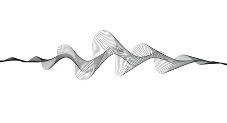 Wave lines smooth flowing dynamic isolated on white background. Technology, digital, communication, science, music concept vector background illustration