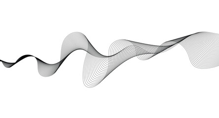 Fototapeta premium Wave lines smooth flowing dynamic isolated on white background. Technology, digital, communication, science, music concept vector background illustration