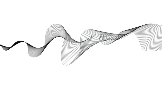 Wave lines smooth flowing dynamic isolated on white background. Technology, digital, communication, science, music concept vector background illustration