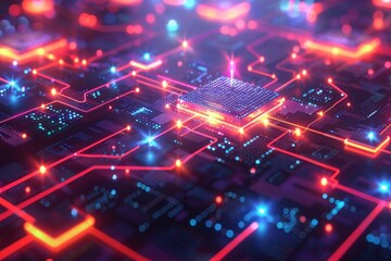 Obraz premium Cyber Security Data Transfer illustration created with Generative AI