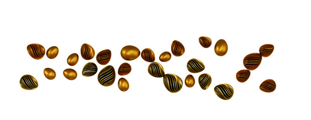 golden easter eggs; 3d rendered illustration