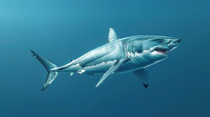 Fototapeta premium Wonderful Anthropomorphic shark character isolated on background