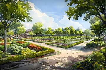 Enchanting Urban Oasis:A Lush,Whimsical Garden Inviting Visitors to Relax and Escape