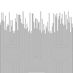 Fototapeta premium black and white abstract geometric seamless pattern, abstract line with different long. Vector Format