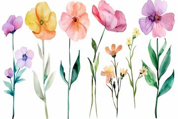 Obraz premium bunch of flowers that are on a white background with