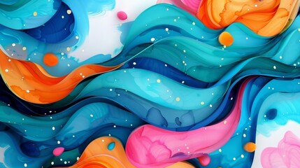 Pastel teal background featuring a closeup of abstract, undulating geometric shapes in rainbow hues, styled minimally for a cool and sophisticated look