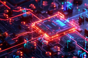 Cyber Security Data Transfer illustration created with Generative AI