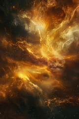 Space and light with star in nebula for universe, astronomy and cosmic