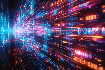 Cyber Security Data Transfer illustration created with Generative AI
