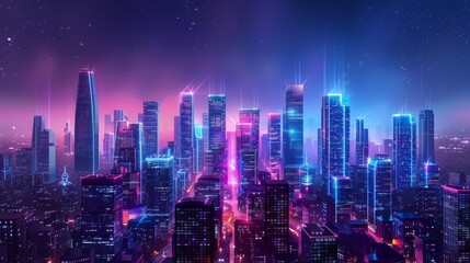 Fototapeta premium Modern Technology Concept: Smart city big data connection technology.