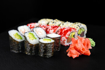 mini set of sushi with Maki, Philadelphia and California