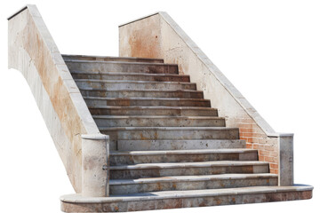 Fototapeta premium Old Stone Staircase with Brick Sides