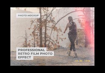 Film Vintage Frame Old Retro Photo Effect Paper Texture Template Mockup Overlay Style Printed Light Leak