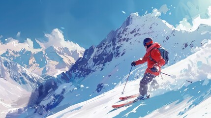 Winter Sports: Capture the thrill of winter sports with skiers, snowboarders, and icy landscapes