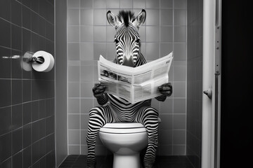 zebra on toilet, AI generated