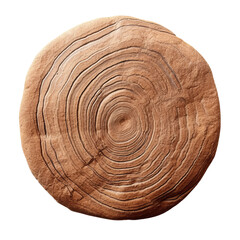 brown round sand stone on an isolated white background