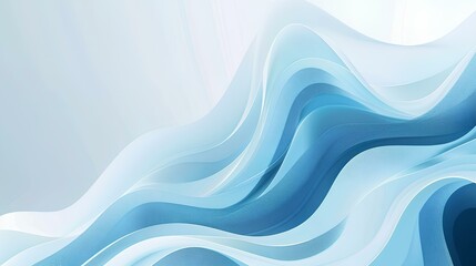 abstract wave pattern, featuring a smooth gradient from light blue to white, evoking a sense of calm and serenity.