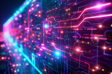 Obraz premium Cyber Security Data Transfer illustration created with Generative AI