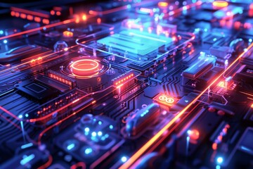 Cyber Security Data Transfer illustration created with Generative AI