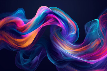 Vibrant abstract swirls of color on a dark background, capturing the dynamic flow of creativity and energy.