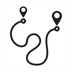 Route planning and optimization vector icon.  isolated on white background. EPS 10/AI