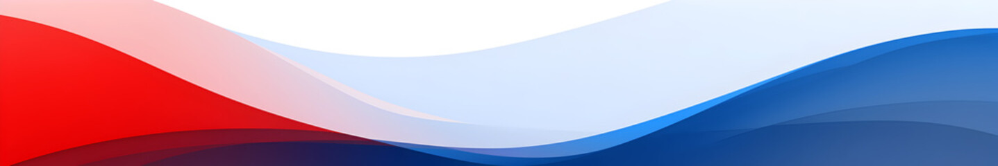 Red, white, and blue abstract waves. Suitable as a banner or a presentation background.