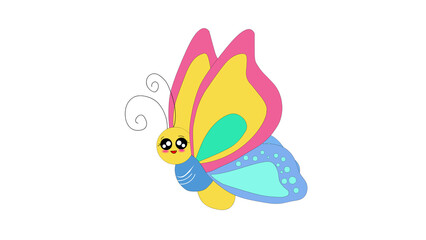 Butterfly on white background, butterfly, cute butterfly, animated butterfly