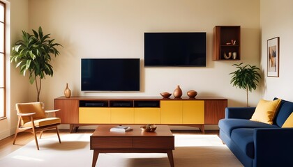 modern living room with fireplace