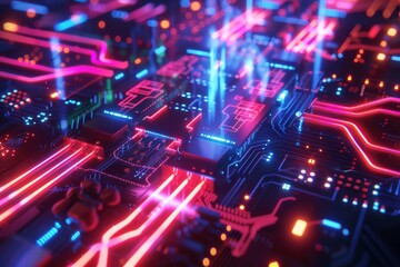 Cyber Security Data Transfer illustration created with Generative AI