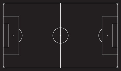 Football fields top view. Soccer grass fields with chalk lines. Green grass field background. Vector Football - Soccer Field. Scheme and marking of the football field, soccer field.