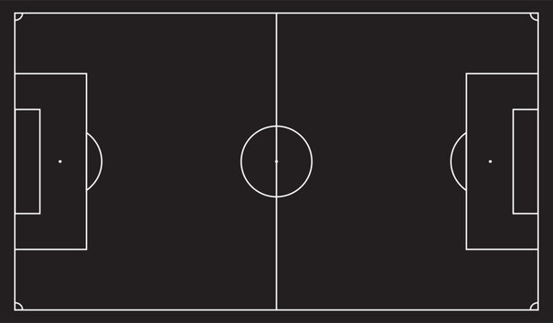 Football fields top view. Soccer grass fields with chalk lines. Green grass field background. Vector Football - Soccer Field. Scheme and marking of the football field, soccer field.