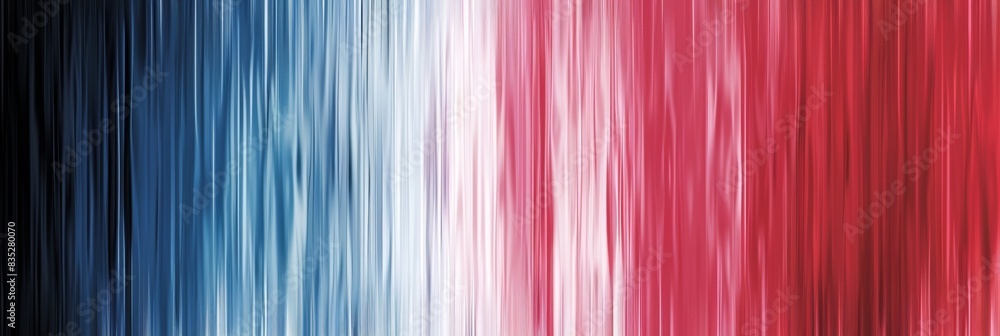 Poster pattern with a digital illustration of vertical stripes, their colors blending from white to red and