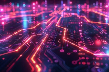 Fototapeta premium Cyber Security Data Transfer illustration created with Generative AI