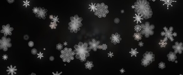 Snowflake Blizzard: Brilliant 3D Illustration Showcasing Descending Holiday Snowflakes