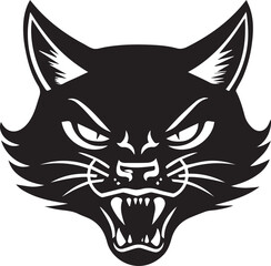 Obraz premium Cats silhouette head icons logo