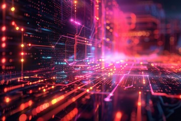 Obraz premium Cyber Security Data Transfer illustration created with Generative AI