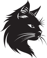 Cats  silhouette head icons logo