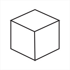3D Cube icon. Line version, outline and filled vector sign. Symbol, logo illustration. Different style icons set. Pixel perfect vector . EPS 10/AI