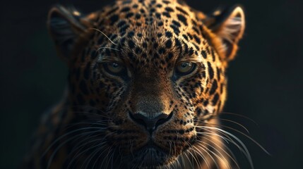 Leopard animal cinematic face,digital art,illustration,Design,vector,art