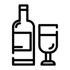 hotel luxury drinks cutline icon