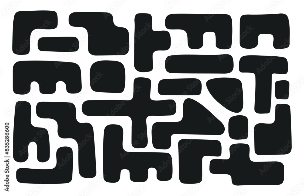 Wall mural set of organic shapes in modern style, seamless pattern background. background with bright color liq