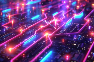 Cyber Security Data Transfer illustration created with Generative AI